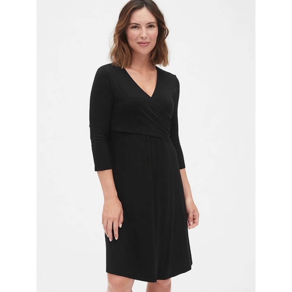 Gap Maternity 3/4 Sleeve Wrap Dress